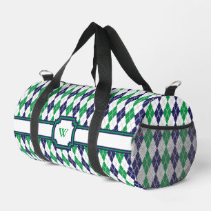On the Green Argyle Duffle Bag