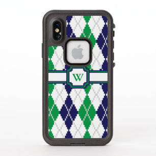 On the Green Argyle Lifeproof Case