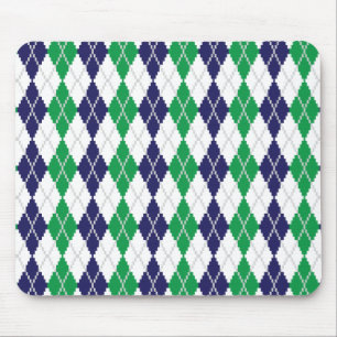 On the Green Argyle Mousepad