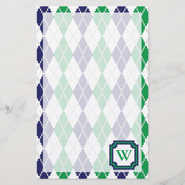 On the Green Argyle Stationery (Front)