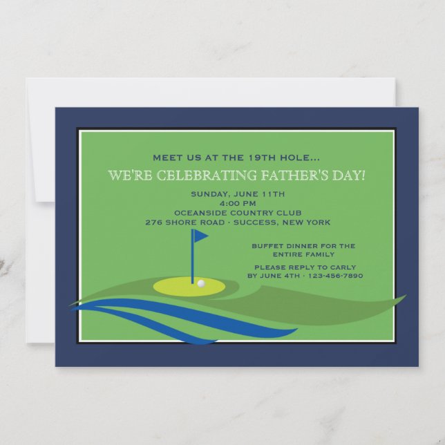 On the Green Father's Day Invitation (Front)