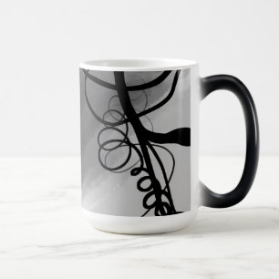 On the Grid: Abstract Grey, Black & White Magic Mug