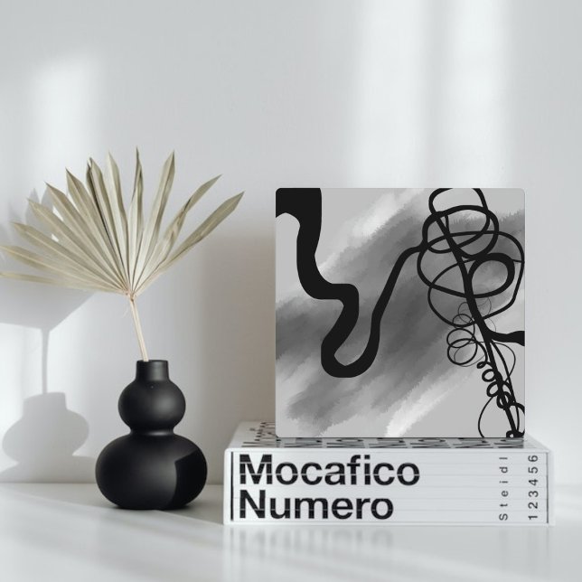 On the Grid: Abstract Grey, Black & White Plaque (Creator Uploaded)