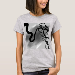 On the Grid: Abstract Grey, Black & White T-Shirt