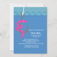 On the Hook Birthday Party Invitation