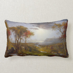 On the Hudson River, 1860 (oil on canvas) Lumbar Cushion