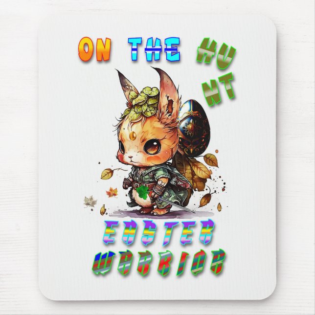 On The Hunt Easter Warrior Mouse Pad (Front)