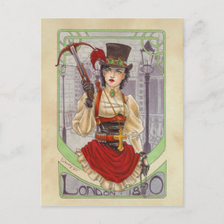 On the Hunt - London 1890 postcard