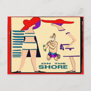 On the Jersey  Shore Abstract Postcard