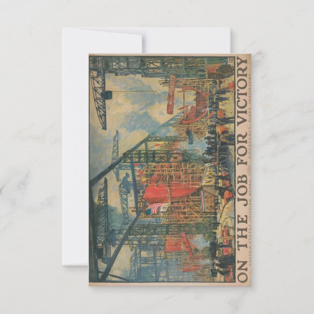 On The Job For Victory - United States Shipping Bo Invitation (Front)