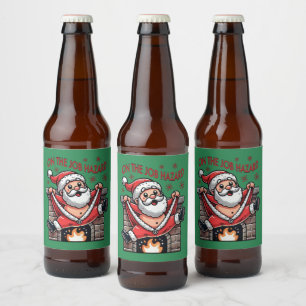 On the Job Hazard Santa on Fire Beer Bottle Label