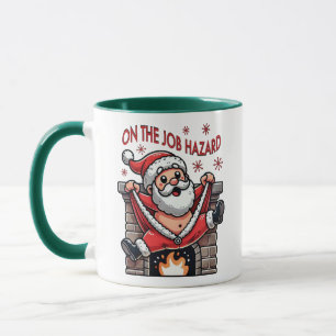 On the Job Hazard Santa on Fire Mug
