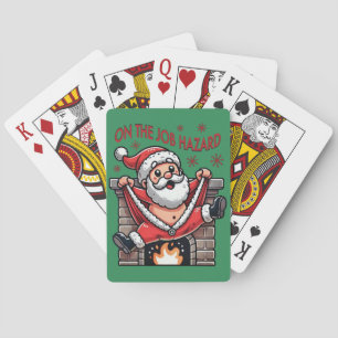 On the Job Hazard Santa on Fire Playing Cards