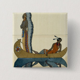 On the Missouri, 1922 (pochoir print) 15 Cm Square Badge