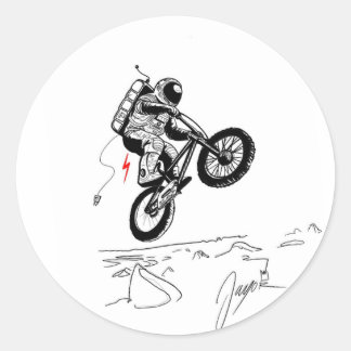 on the moon classic round sticker