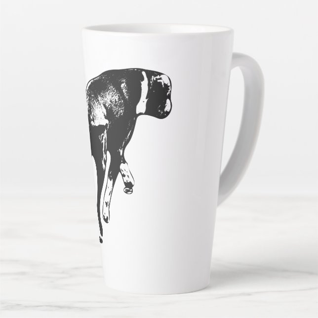 On the Move – Ink Mid-Stride Turn Latte Mug (Right Angle)