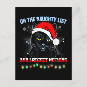 On The Naughty List And I Regret Nothing Cat Chris Enclosure Card