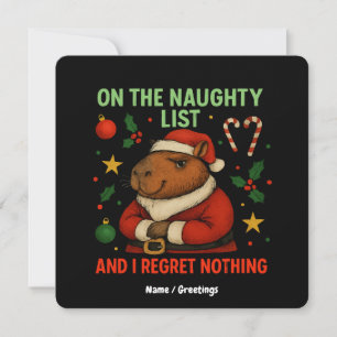 On the Naughty List and I Regret Nothing Christmas Invitation