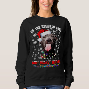 On The Naughty List And I Regret Nothing Funny Fun Sweatshirt