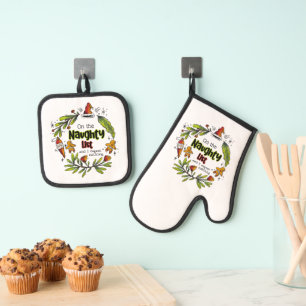 On The Naughty List And I Regret Nothing Oven Mitt & Pot Holder Set