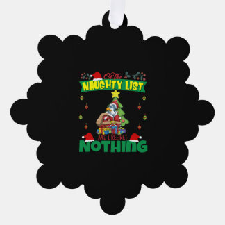 On The Naughty List And I Regret Nothing Santa Tree Decoration Card