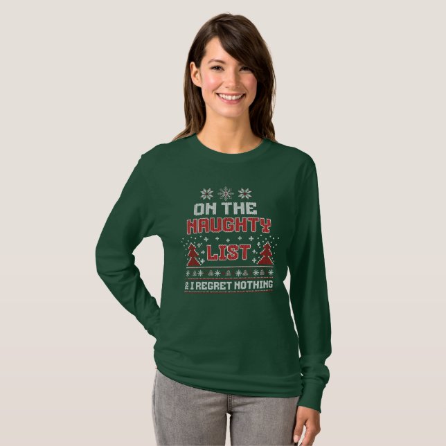 On The Naughty List Nothing Funny Ugly sweater  (Front Full)
