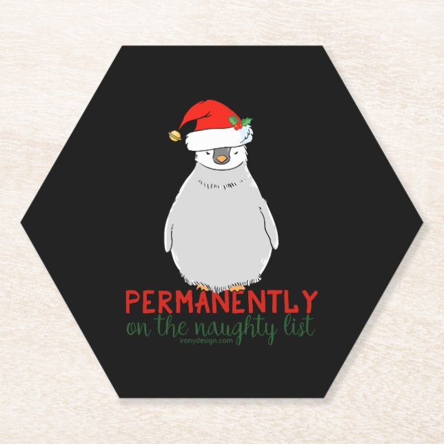 On The Naughty List Paper Coaster (Front)