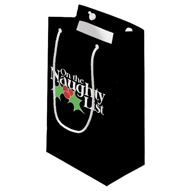 On the Naughty List Small Gift Bag (Front Angled)