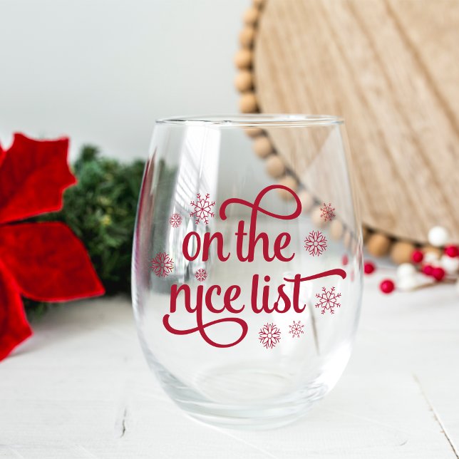 On the Nice List Christmas Stemless Wine Glass (Creator Uploaded)