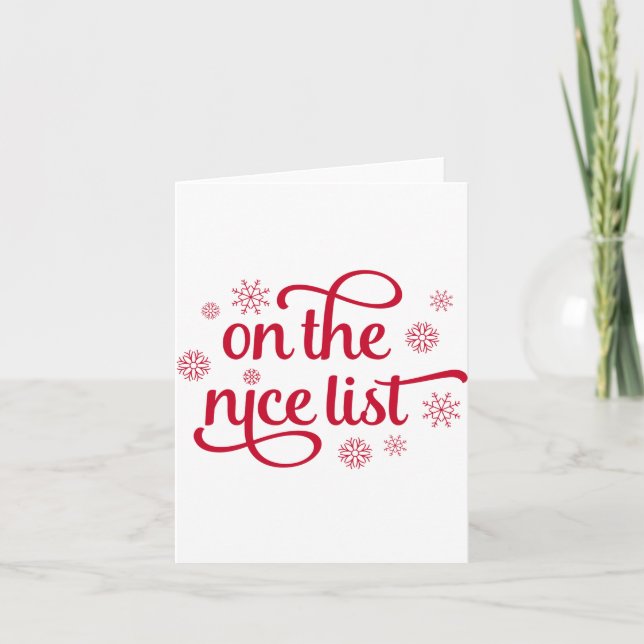 On The Nice List Christmas Toddler Toddler  Card (Front)