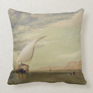 On the Nile (oil on canvas) Cushion