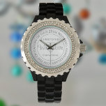 On the Occasion of our 25th Wedding Anniversary Watch<br><div class="desc">Gift watch for wife on a 25th wedding anniversary. Special watch with inscription. 25th wedding anniversary gift. Watch has inscription plus the message "With Love". Also the names of each partner. White watch face.</div>