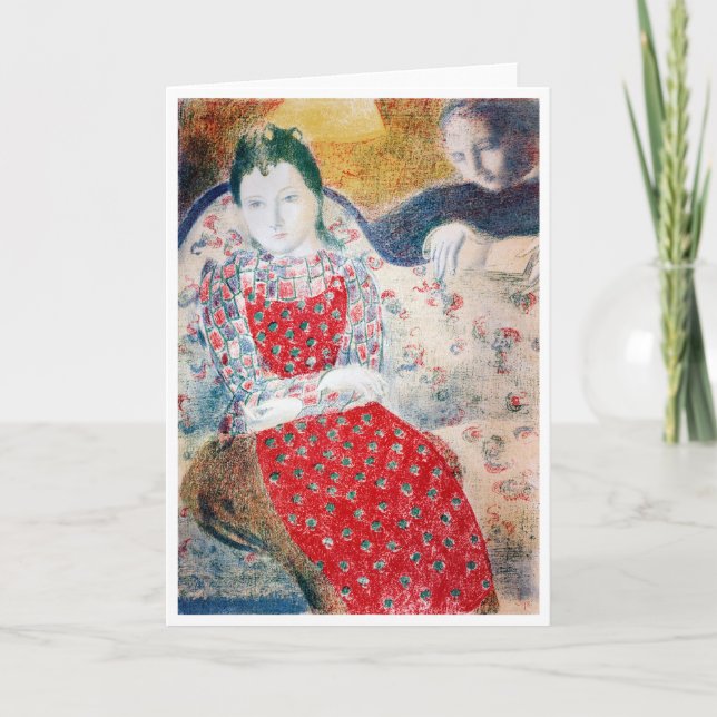 On the Pale Silver Sofa, Maurice Denis Card (Front)