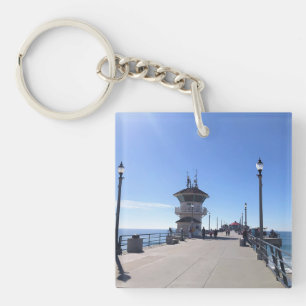 On the Pier, Huntington Beach, California Key Ring