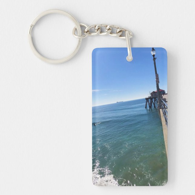 On the Pier, Huntington Beach, California Key Ring (Front)