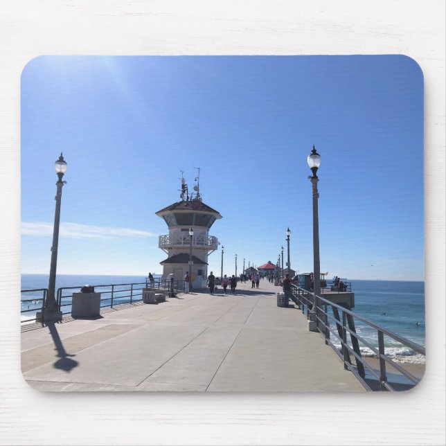 On the Pier, Huntington Beach, California Mouse Pad (Front)