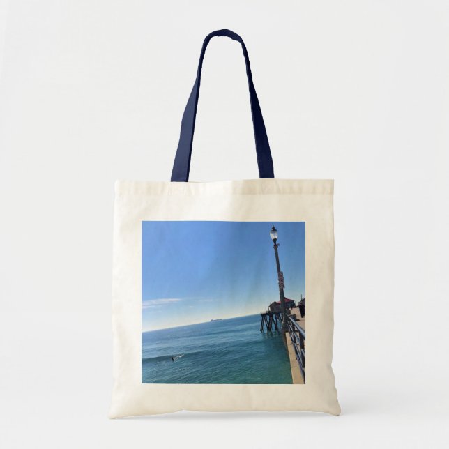 On the Pier, Huntington Beach, California Tote Bag (Front)