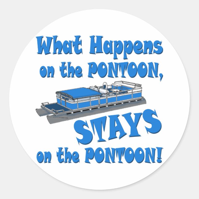 On the pontoon classic round sticker (Front)