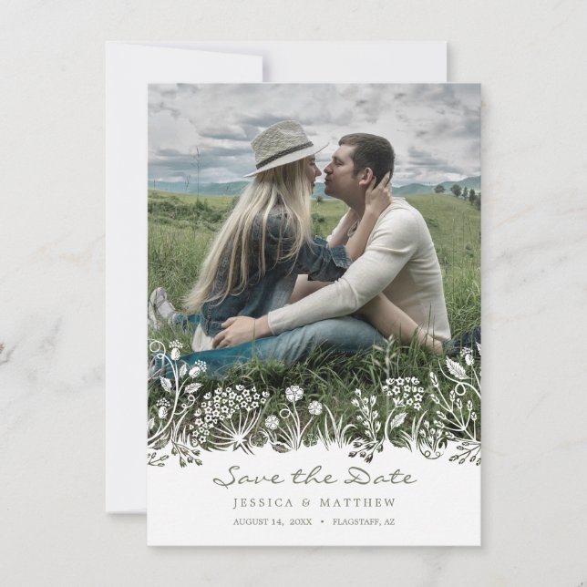 On the Prairie Save the Date Photo Card (Front)