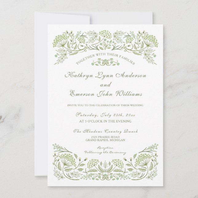 On the Prairie Wedding Invitation (Front)