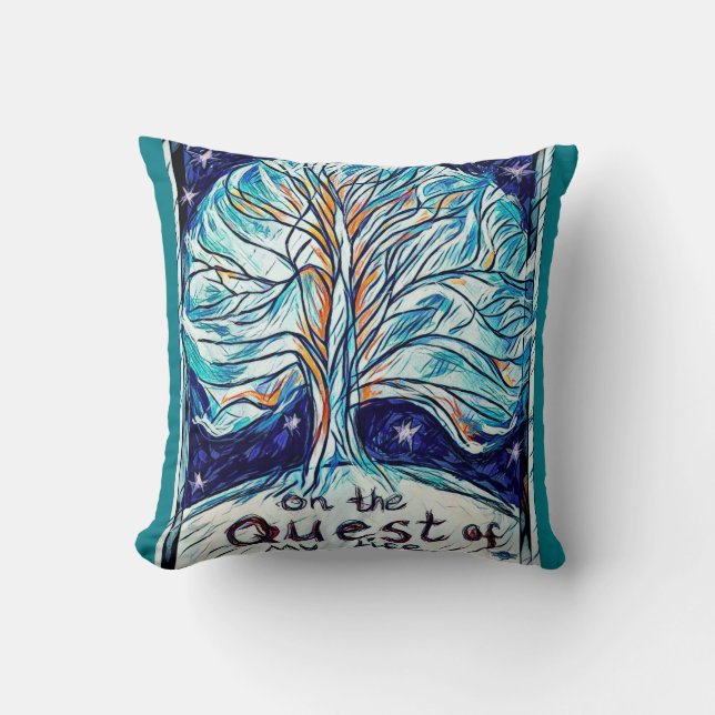 On the Quest of My Life - Tree - Stars. Cushion (Front)