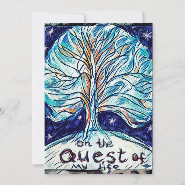 On the Quest of My Life with Tree & Stars Holiday Card (Front)