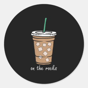 On The Retro Rocks Iced Coffee Summer Drinking Poc Classic Round Sticker