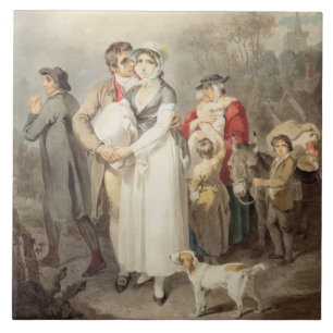 On The Road, 1799 (w/c over traces of pencil on pa Ceramic Tile