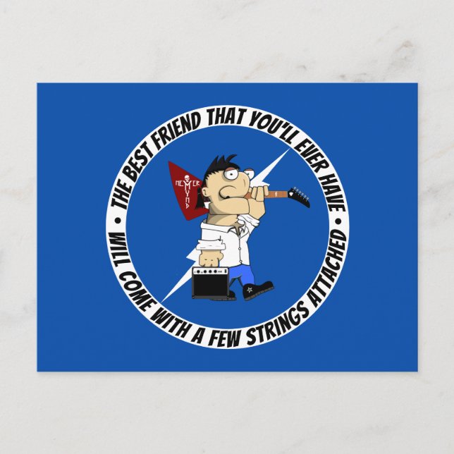 On The Road Again Band Travelling Musician Vacatio Postcard (Front)