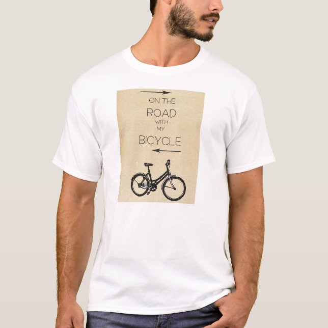 On the Road with my bicycle T-Shirt (Front)