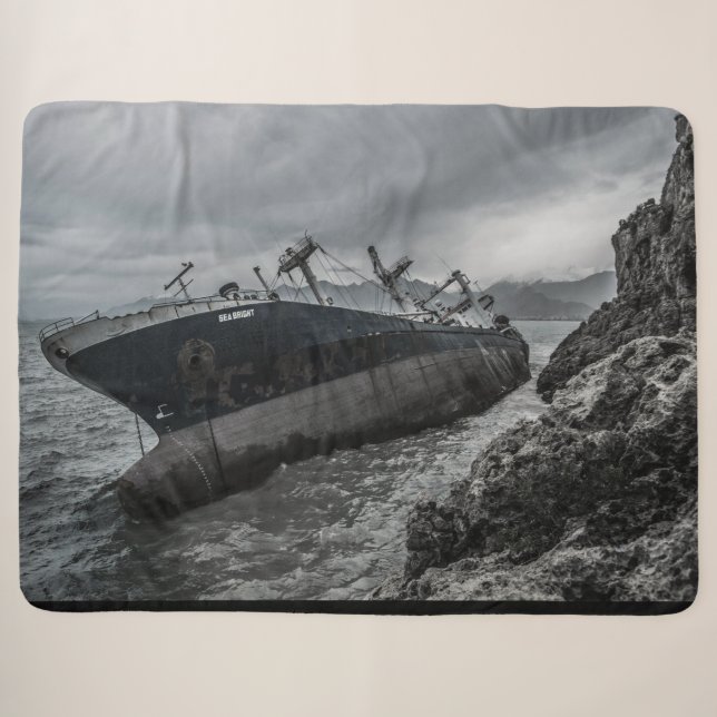 ON THE ROCKS SHERPA BLANKET (Front (Horizontal))