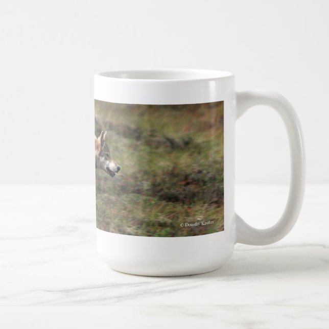 "On the Run" Wild Wolf Mug (Right)