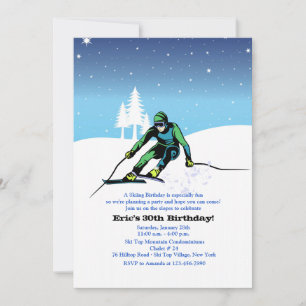 On The Slopes Skiing Invitation