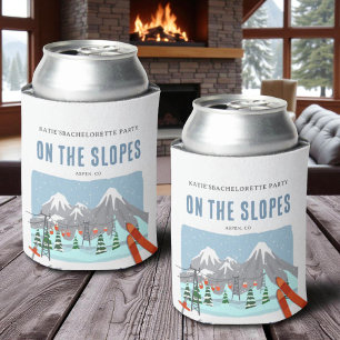 On The Slopes Snow Ski Bachelorette Weekend Can Cooler